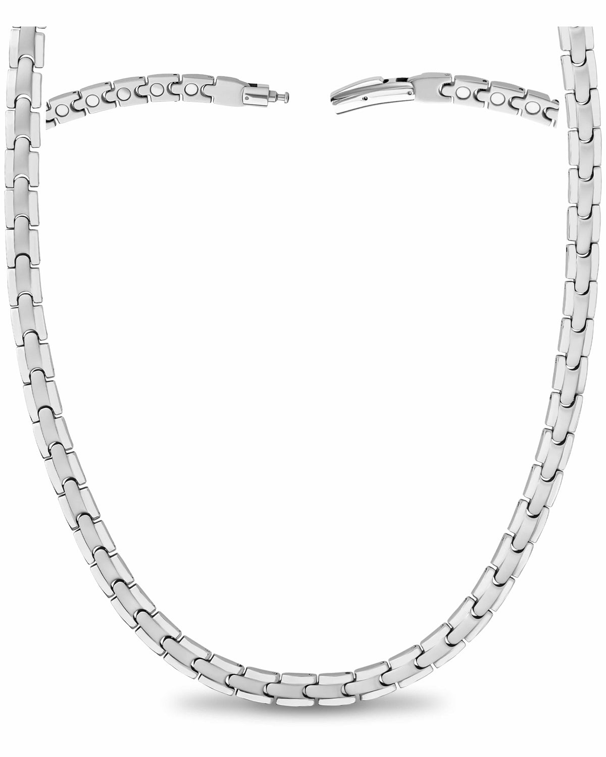 Magnetic Necklace Powerful Silver Titanium Magnetic Therapy Necklace MagnetRX