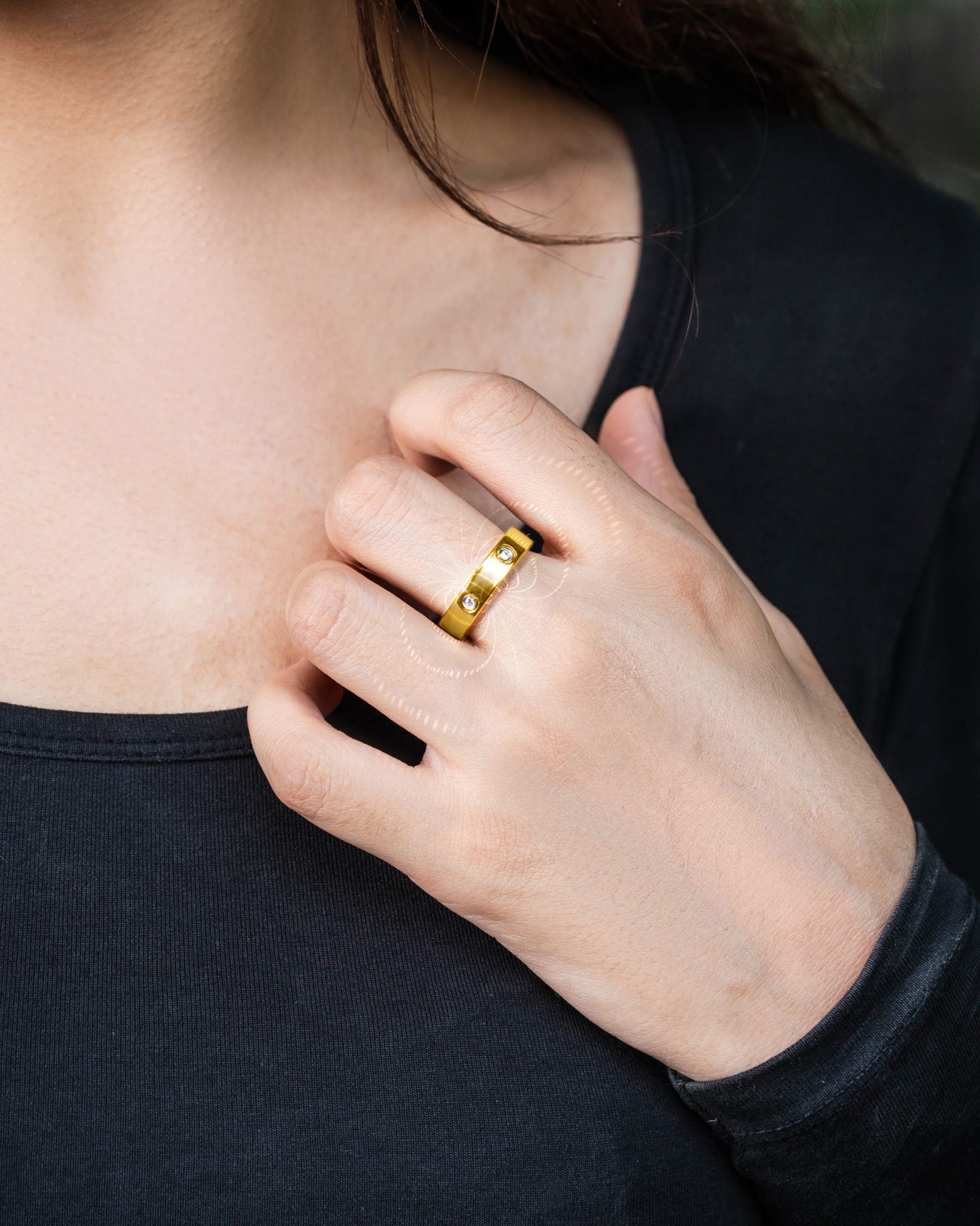 Magnetic Ring Crystal Magnetic Therapy Ring (Gold) MagnetRX