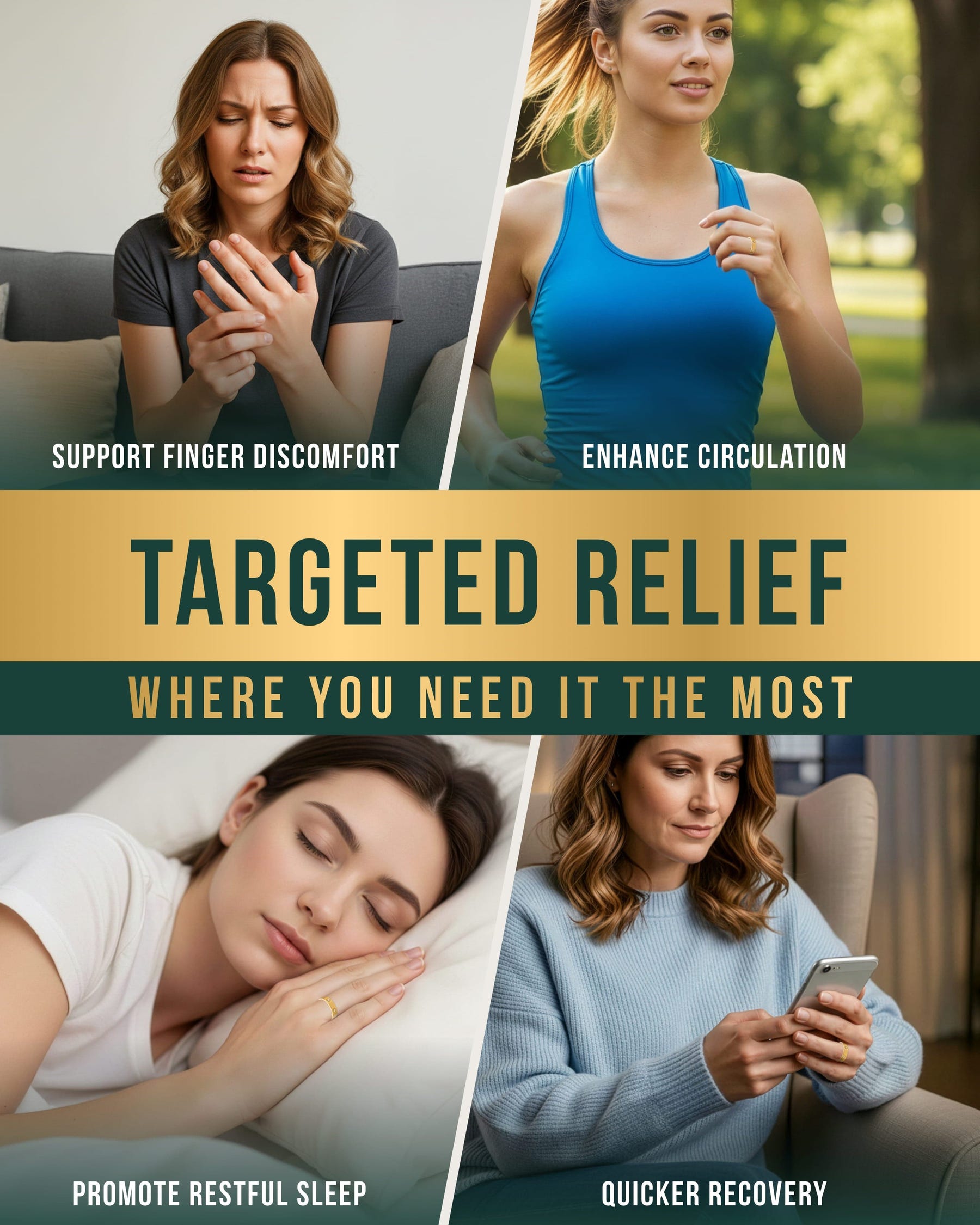 Magnetic Ring Crystal Magnetic Therapy Ring (Gold) MagnetRX