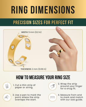 Magnetic Ring Crystal Magnetic Therapy Ring (Gold) MagnetRX