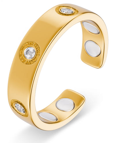 Magnetic Ring Crystal Magnetic Therapy Ring (Gold) MagnetRX