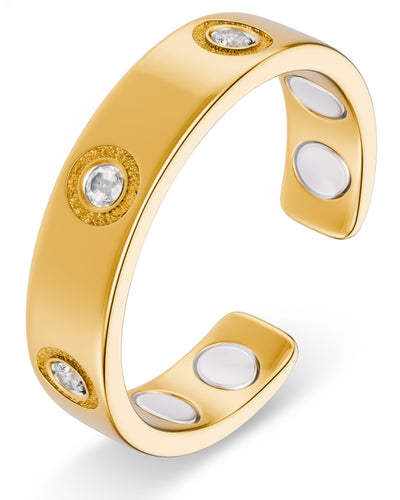 Magnetic Ring Crystal Magnetic Therapy Ring (Gold) MagnetRX