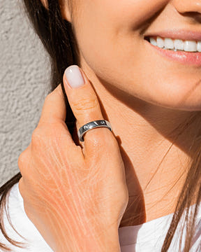 Magnetic Ring Crystal Magnetic Therapy Ring (Silver) MagnetRX