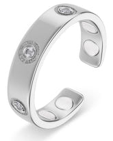 Magnetic Ring Crystal Magnetic Therapy Ring (Silver) MagnetRX
