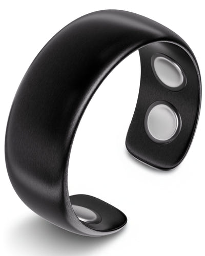 Magnetic Ring Magnetic Therapy Ring (Brushed Black) MagnetRX