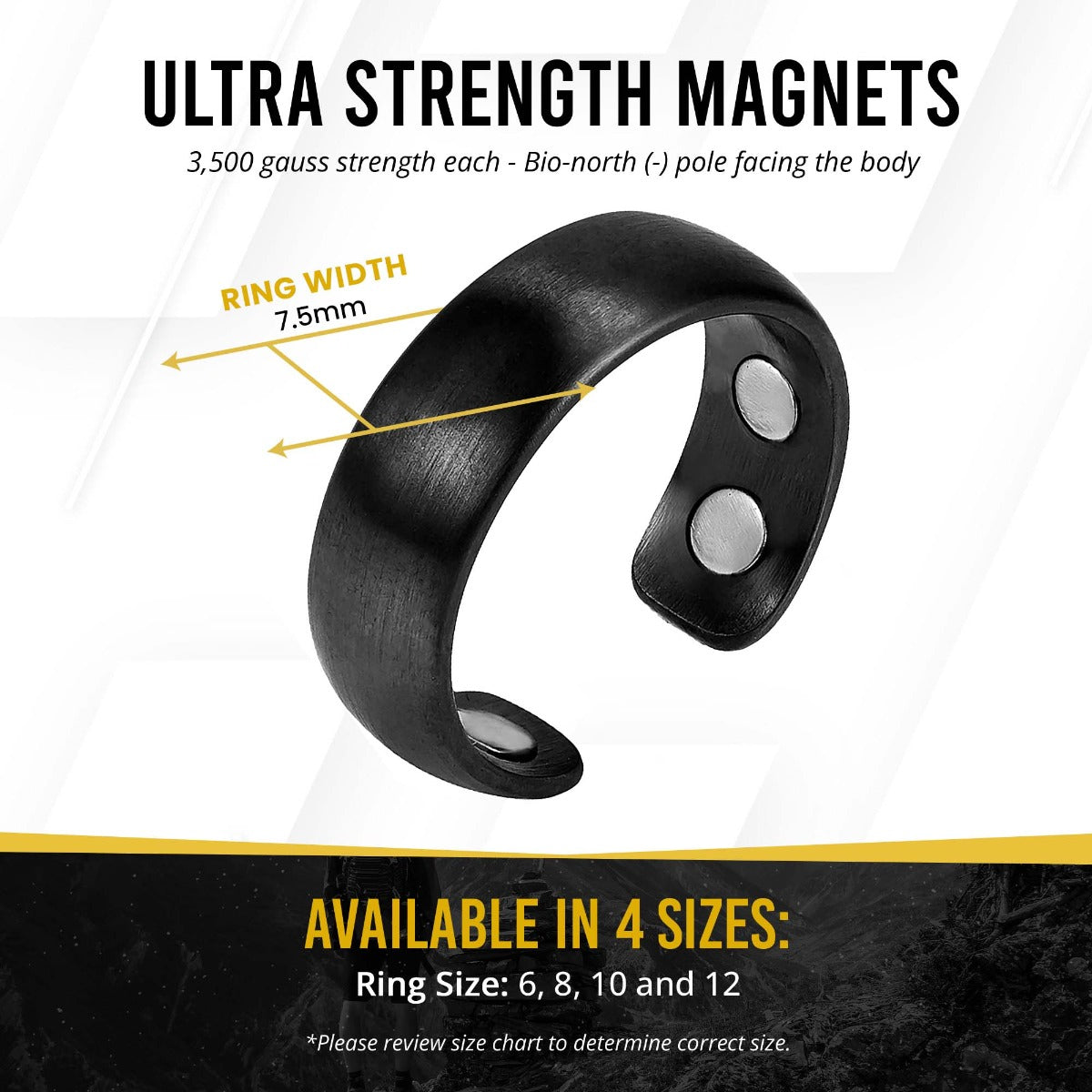 Magnetic Ring Magnetic Therapy Ring (Brushed Black) MagnetRX