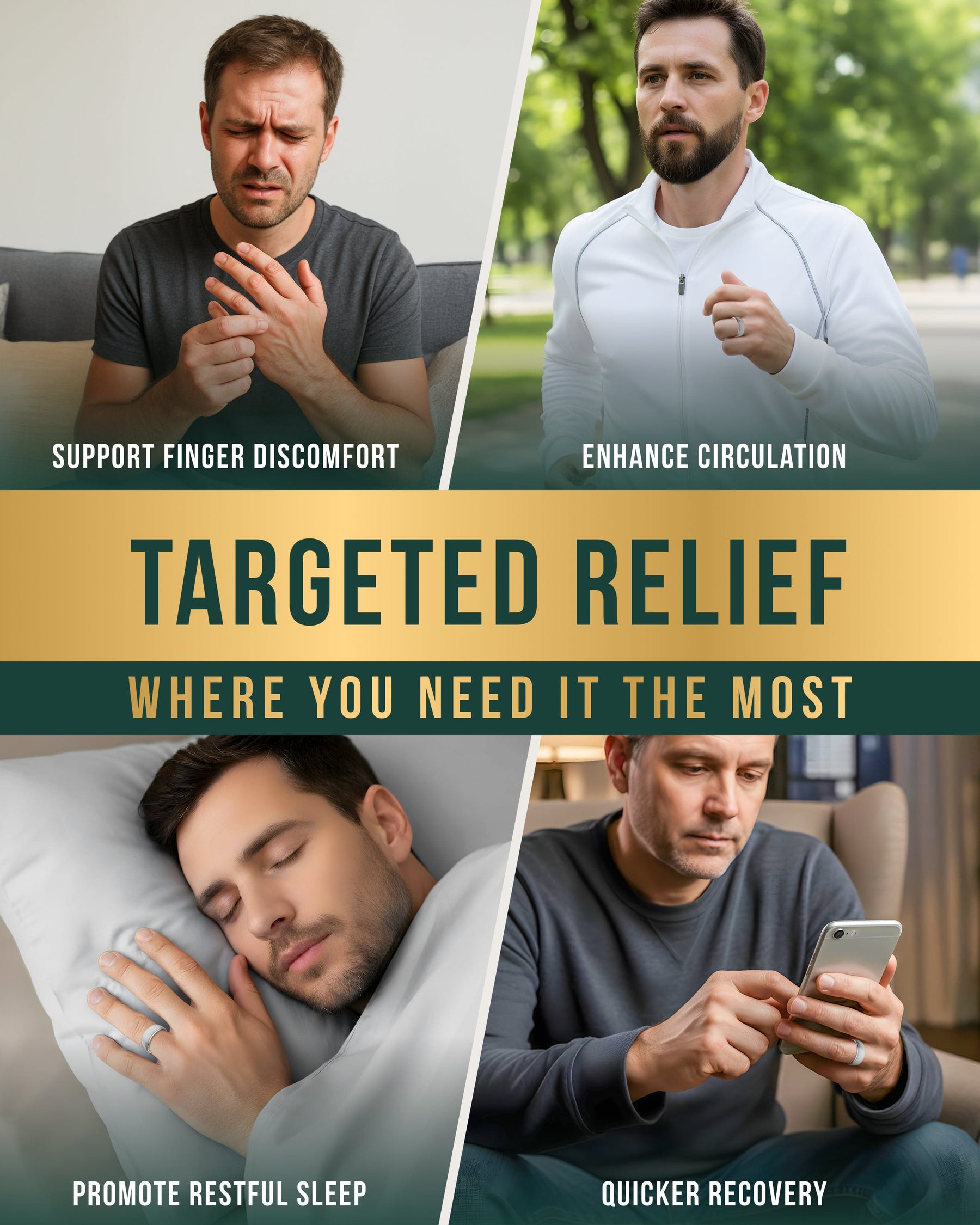 Magnetic Ring Magnetic Therapy Ring (Brushed Silver) MagnetRX