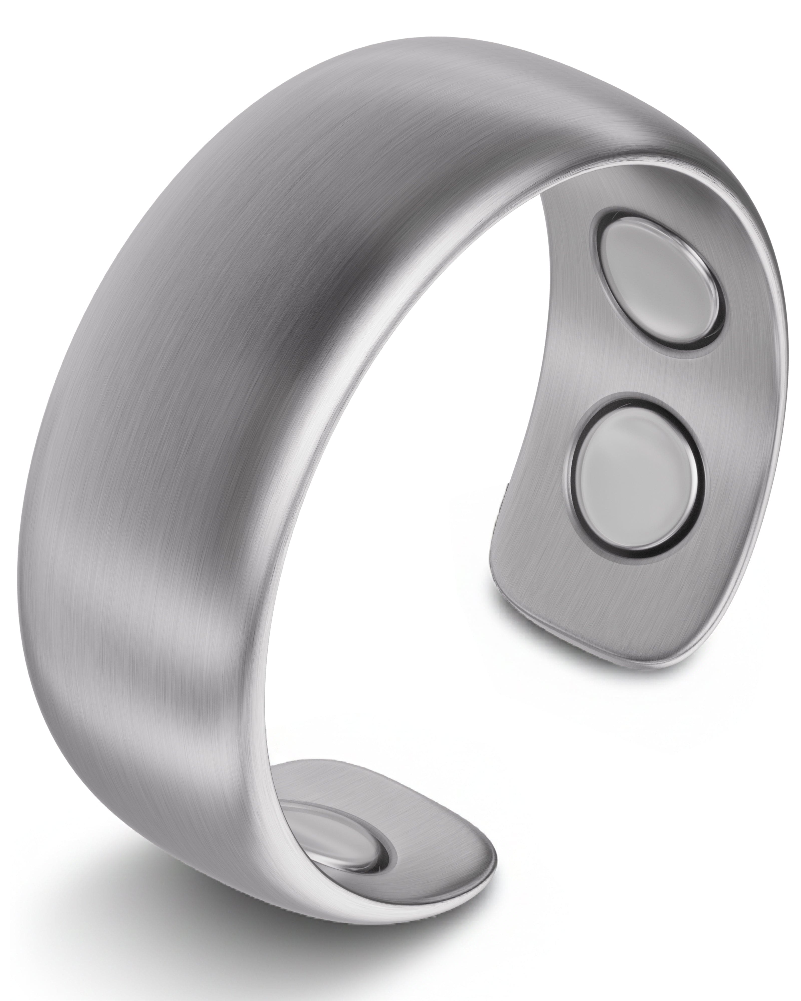 Magnetic Therapy Ring - Brushed Silver - MagnetRX