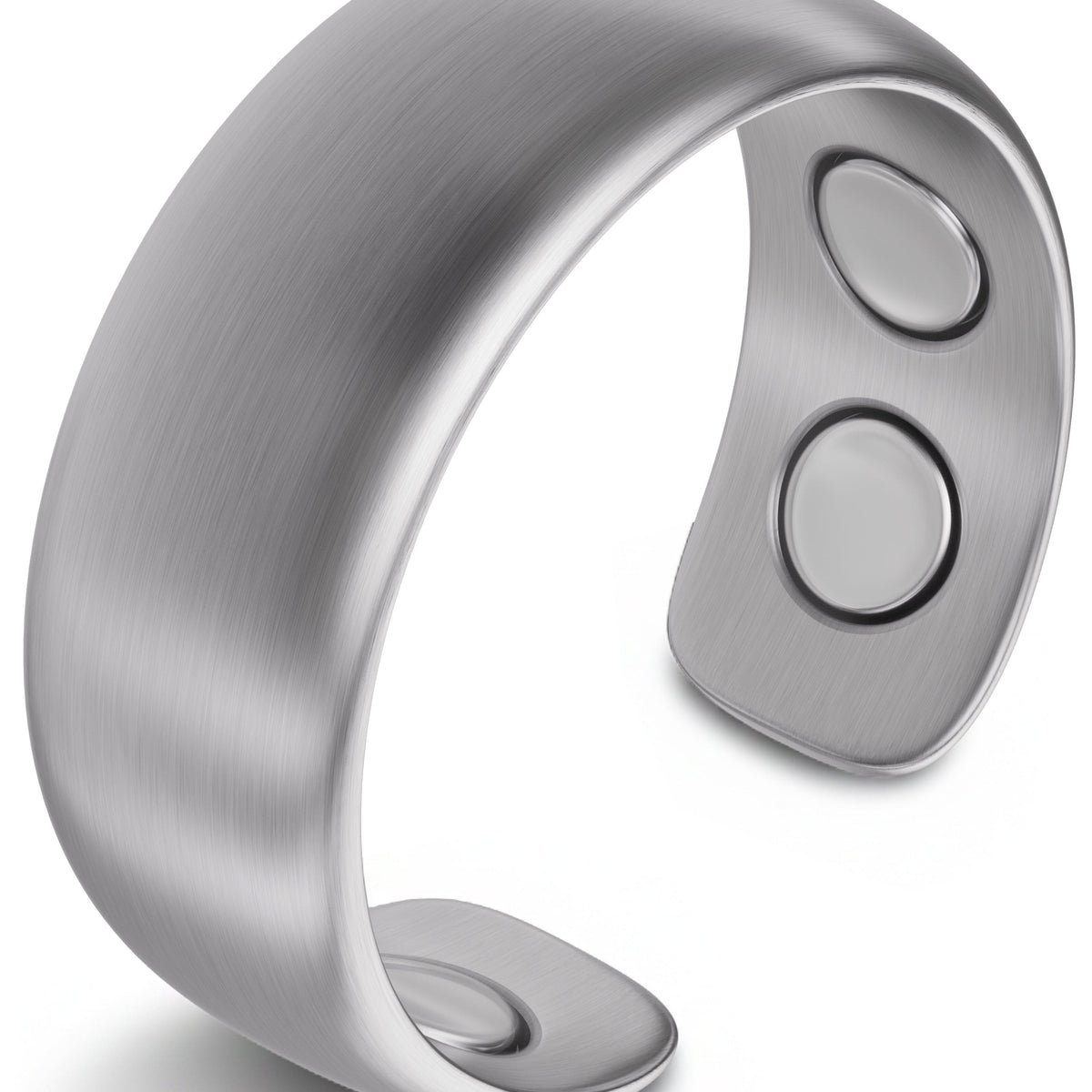 Magnetic Therapy Ring - Brushed Silver - MagnetRX