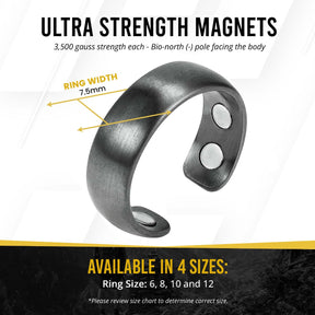 Magnetic Ring Magnetic Therapy Ring (Gunmetal Gray) MagnetRX