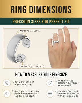 Magnetic Ring Magnetic Therapy Ring (Polished Silver) MagnetRX