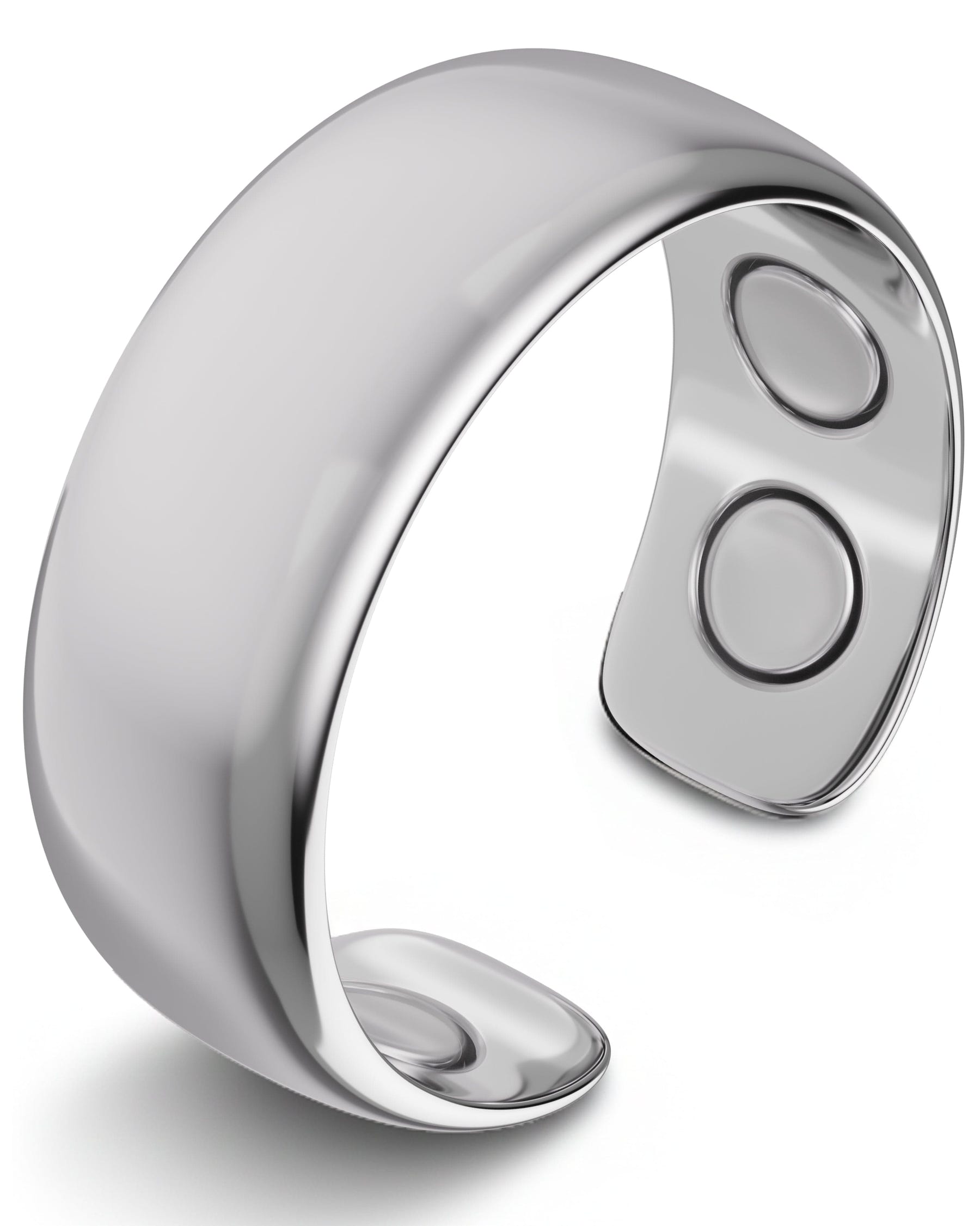 Magnetic Ring Magnetic Therapy Ring (Polished Silver) MagnetRX