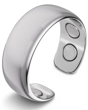 Magnetic Therapy Ring (Polished Silver)