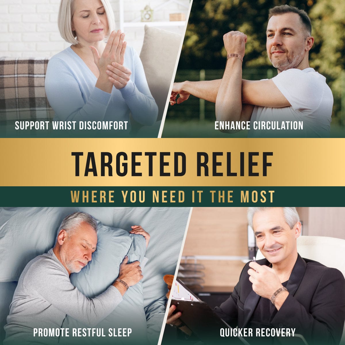 Magnetic Stamped Chain Magnetic Copper Bracelet Cuff for Men MagnetRX