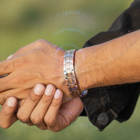 Magnetic Stamped Chain Magnetic Copper Bracelet Cuff for Men MagnetRX