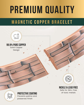 Magnetic Stamped Chain Magnetic Copper Bracelet Cuff for Men MagnetRX