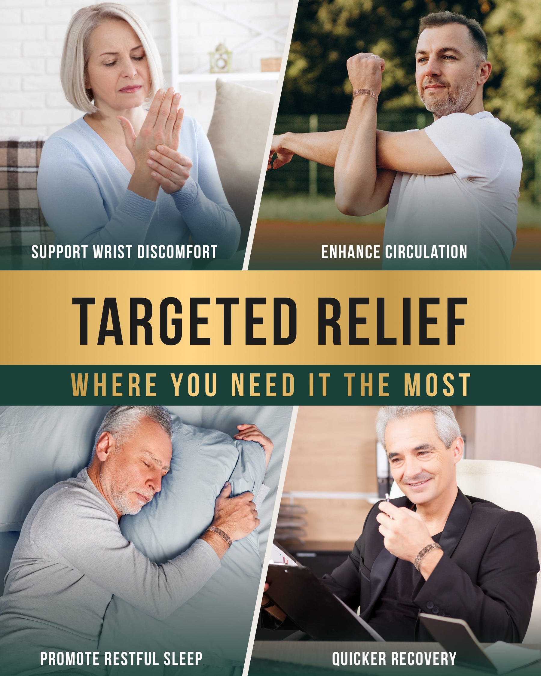 Magnetic Stamped Chain Magnetic Copper Bracelet Cuff for Men MagnetRX