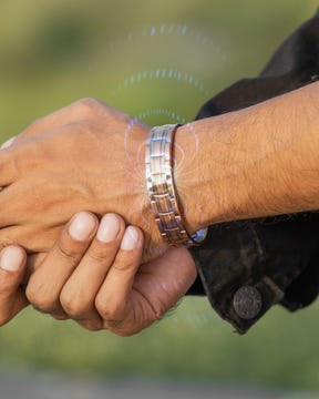 Magnetic Stamped Chain Magnetic Copper Bracelet Cuff for Men MagnetRX