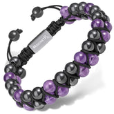 Magnetic Women Magnetic Hematite Crystals Purple (Double Row 6mm) Bracelet MagnetRX