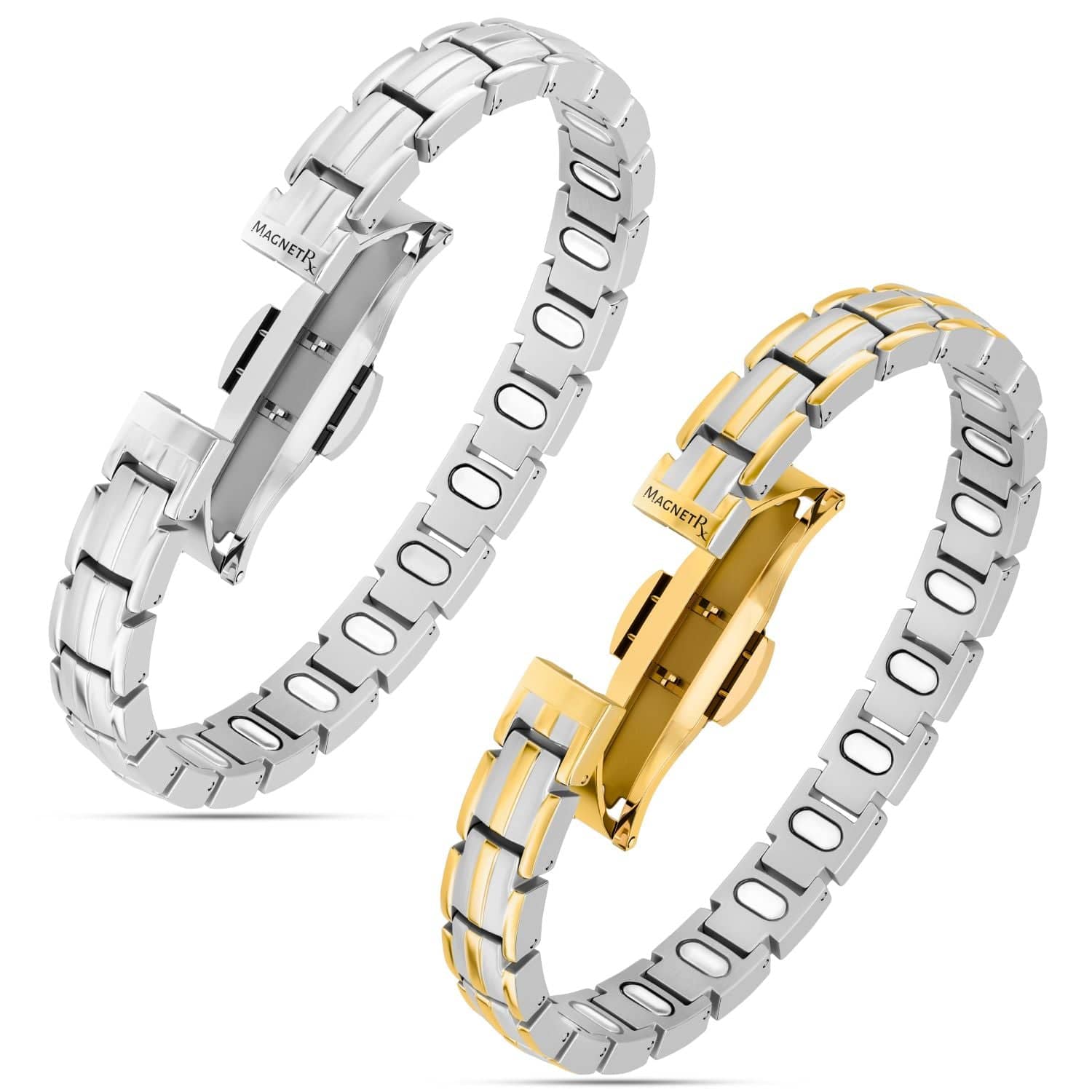 Magnetic Women’s Ellipse MAX Magnetic Bracelet Duo – Copper & Silver/Gold MagnetRX