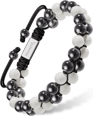 Magnetic Hematite & Moonstone Beaded Bracelet for Women