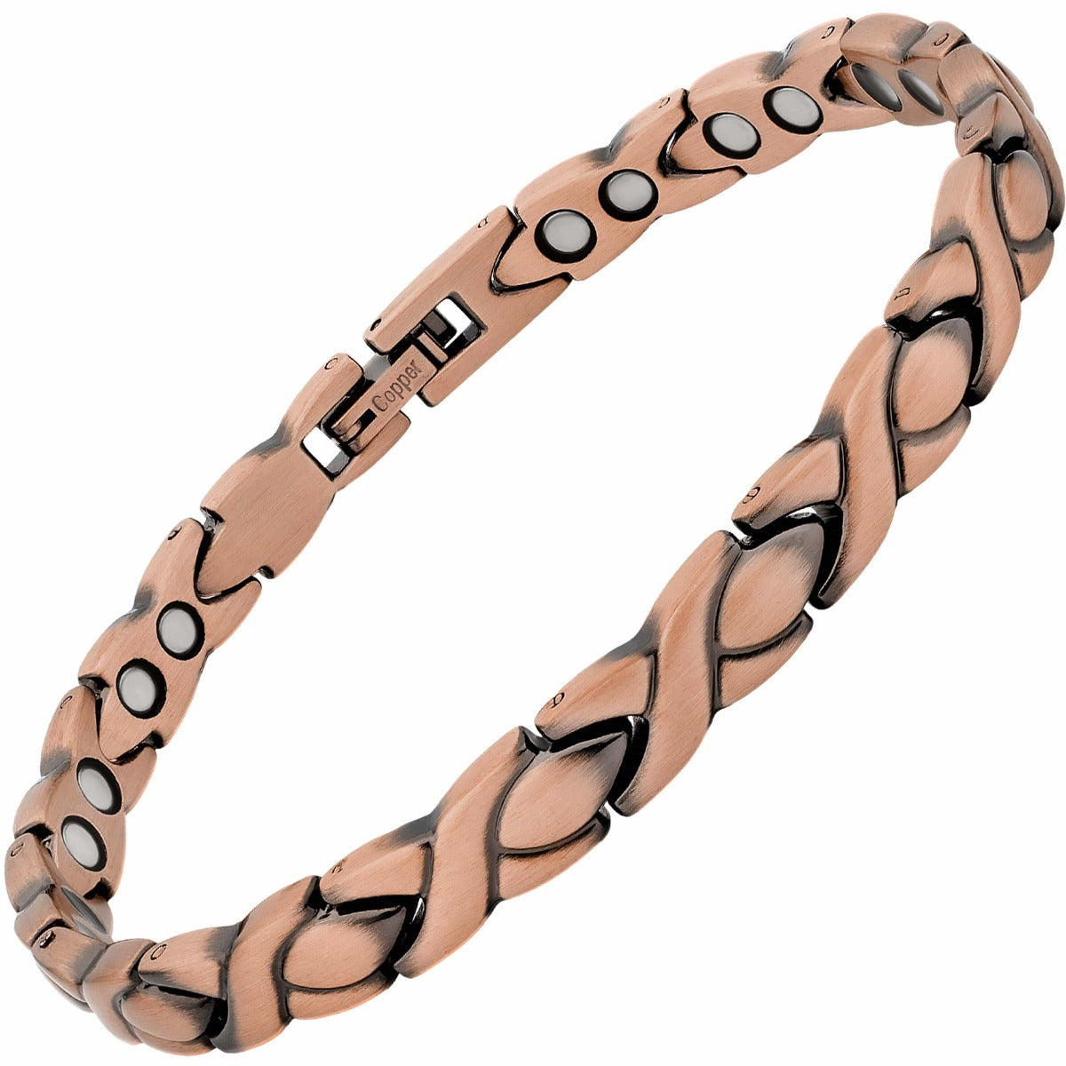 3 Tone Pure Solid Copper Magnetic Bracelet Arthritis Therapy Cuff  Herringbone | eBay