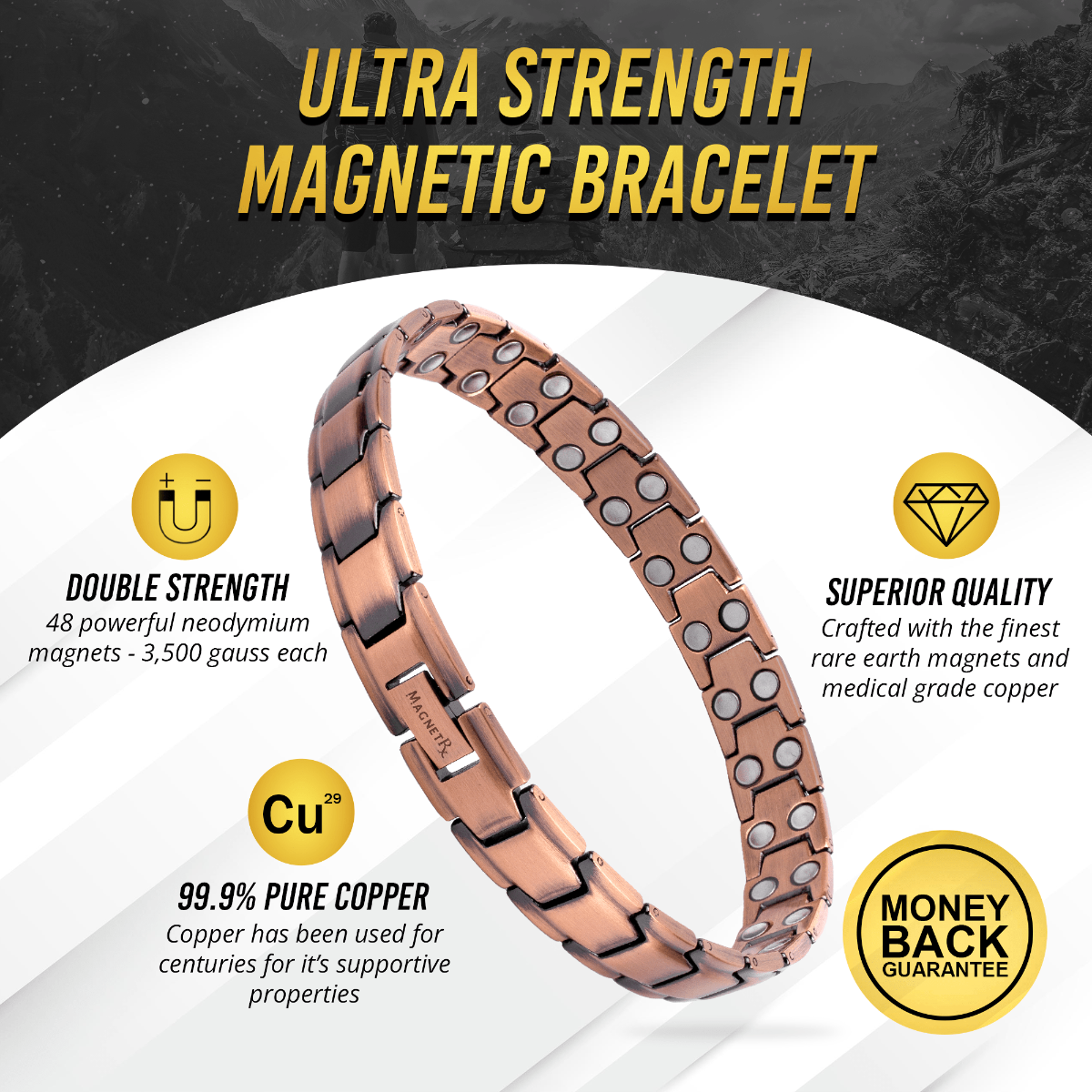 Ultra Strength Copper Magnetic Therapy Anklet for Women