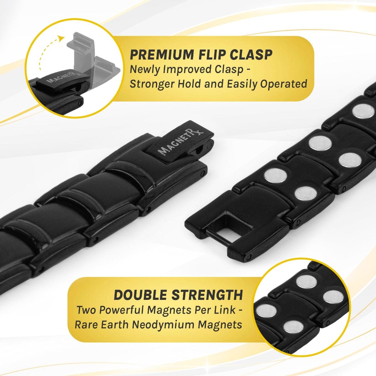 Ultra Strength Titanium Magnetic Therapy Anklet for Men (Black)