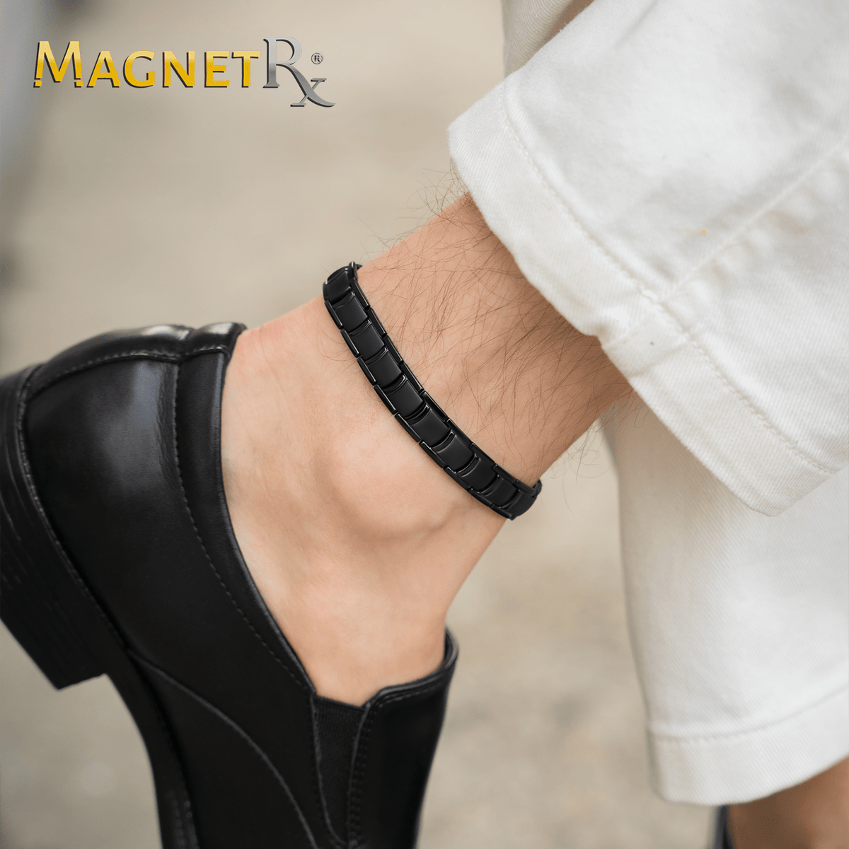 magnetrx magnetic anklet ultra strength titanium magnetic therapy anklet for men black