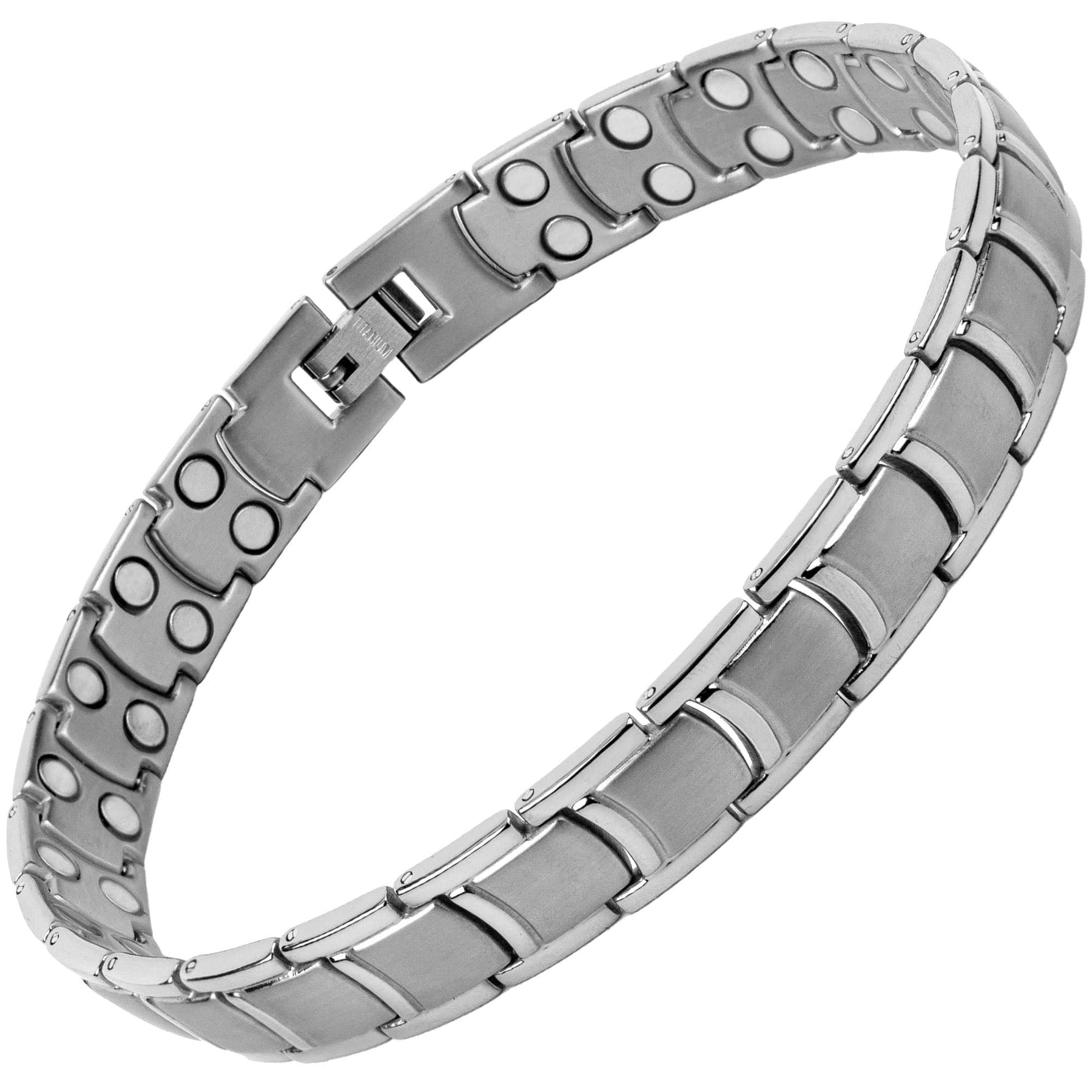 Ultra Strength Titanium Magnetic Therapy Anklet for Men (Silver)