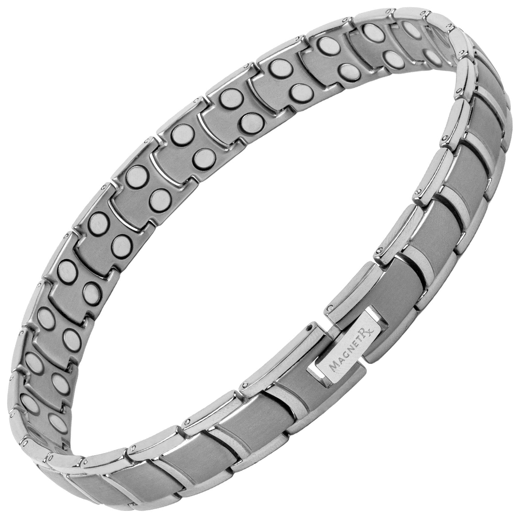 Ultra Strength Titanium Magnetic Therapy Anklet for Men (Silver)