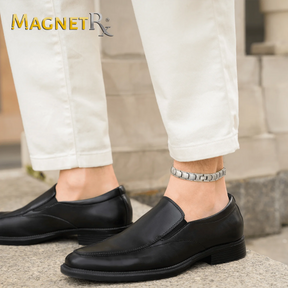 Ultra Strength Titanium Magnetic Therapy Anklet for Men (Silver)