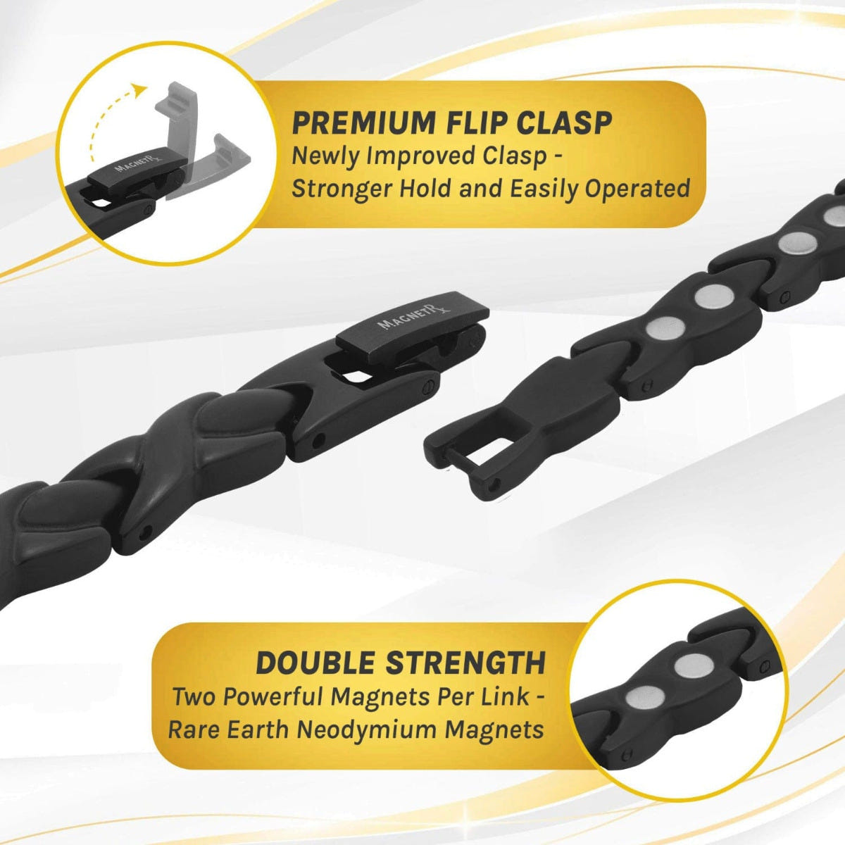 Ultra Strength Titanium Magnetic Therapy Anklet for Women (Black)