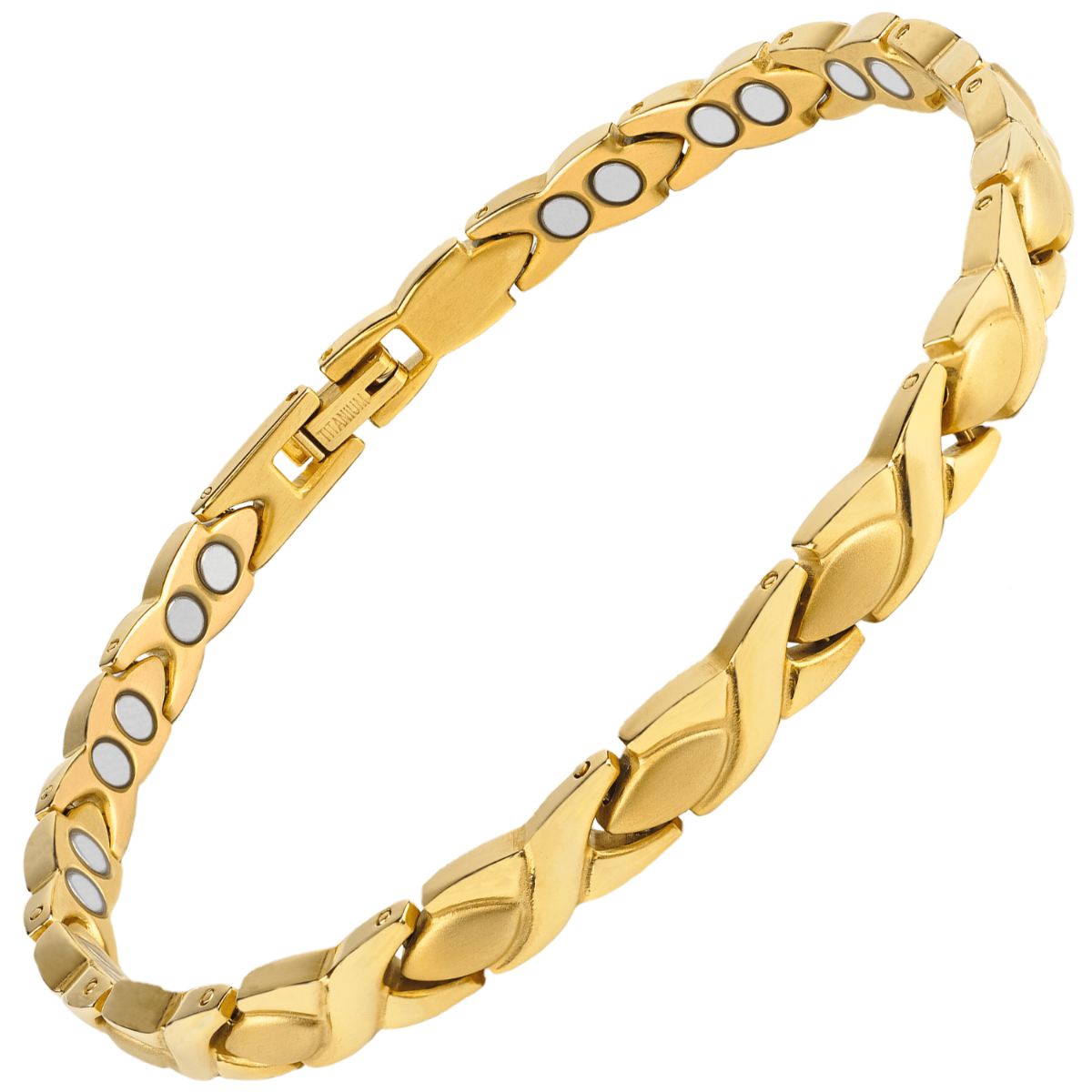 Ultra Strength Titanium Magnetic Therapy Anklet for Women (Gold)