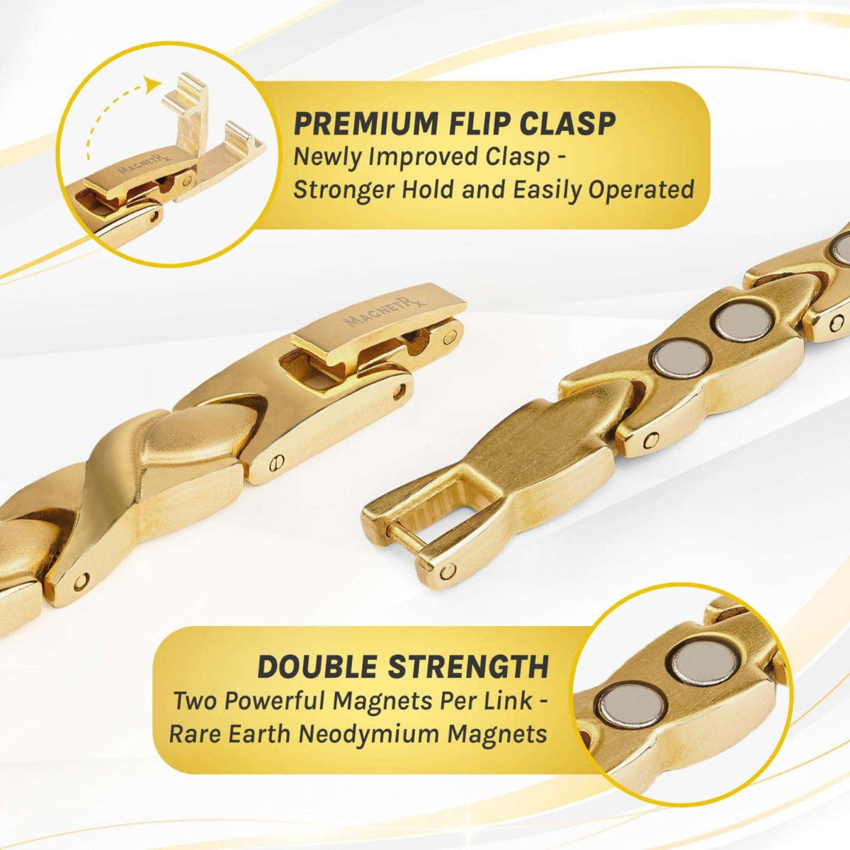 Ultra Strength Titanium Magnetic Therapy Anklet for Women (Gold)