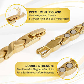 Ultra Strength Titanium Magnetic Therapy Anklet for Women (Gold)