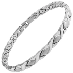 Ultra Strength Titanium Magnetic Therapy Anklet for Women (Silver)