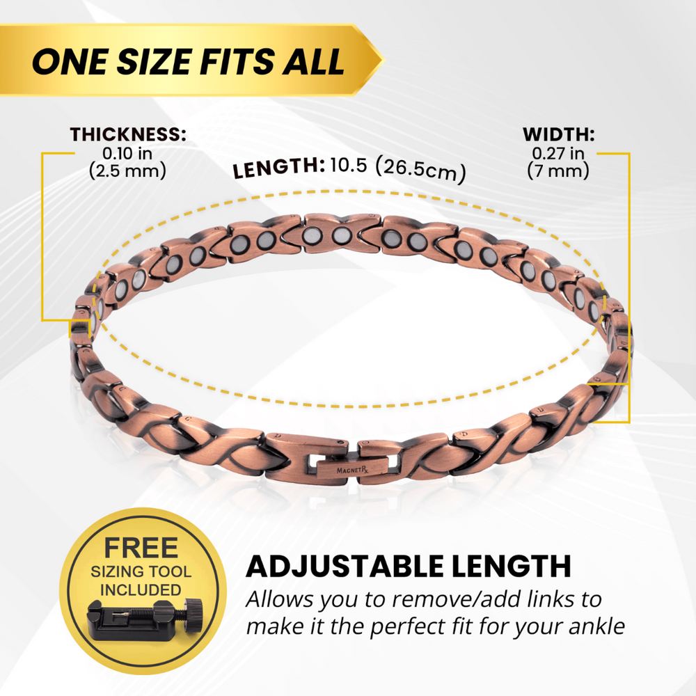 Ultra Strength Copper Therapy Anklet for Women