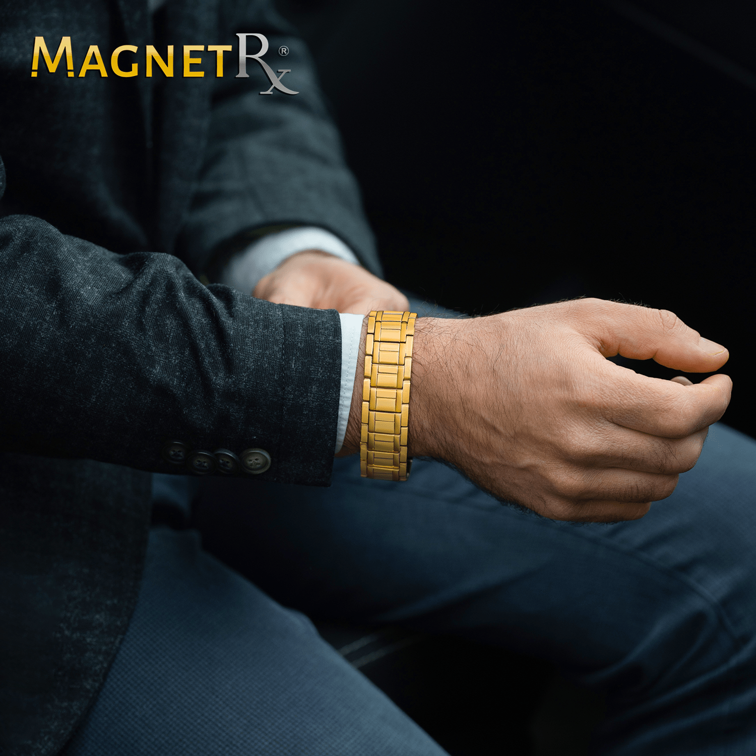 Men's Carbon Fiber & Titanium Alloy Magnetic Bracelet | SHEIN