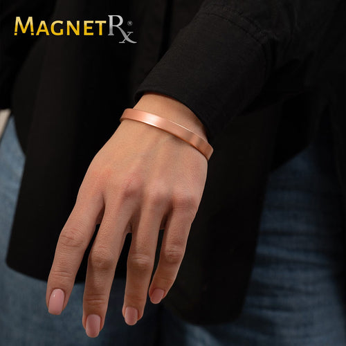 Gangesindia Hammered Copper Magnetic Therapy Bracelet - Unisex Adjustable Kada For Men & Women, Free Size, Gift - View #6