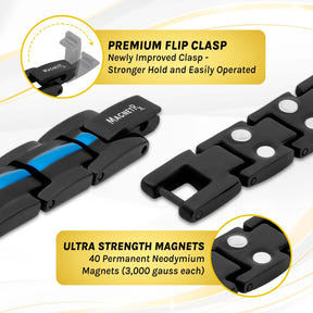 Magnetic Therapy Thin Blue Line Bracelet for Women