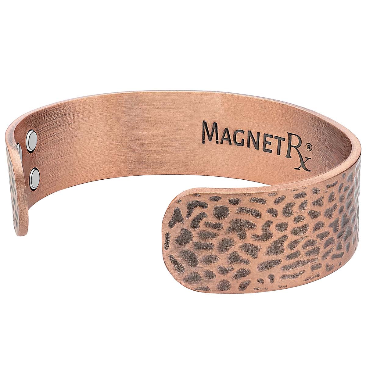 Mega Strength Magnetic Therapy Bracelet Wide Hammered Copper Cuff