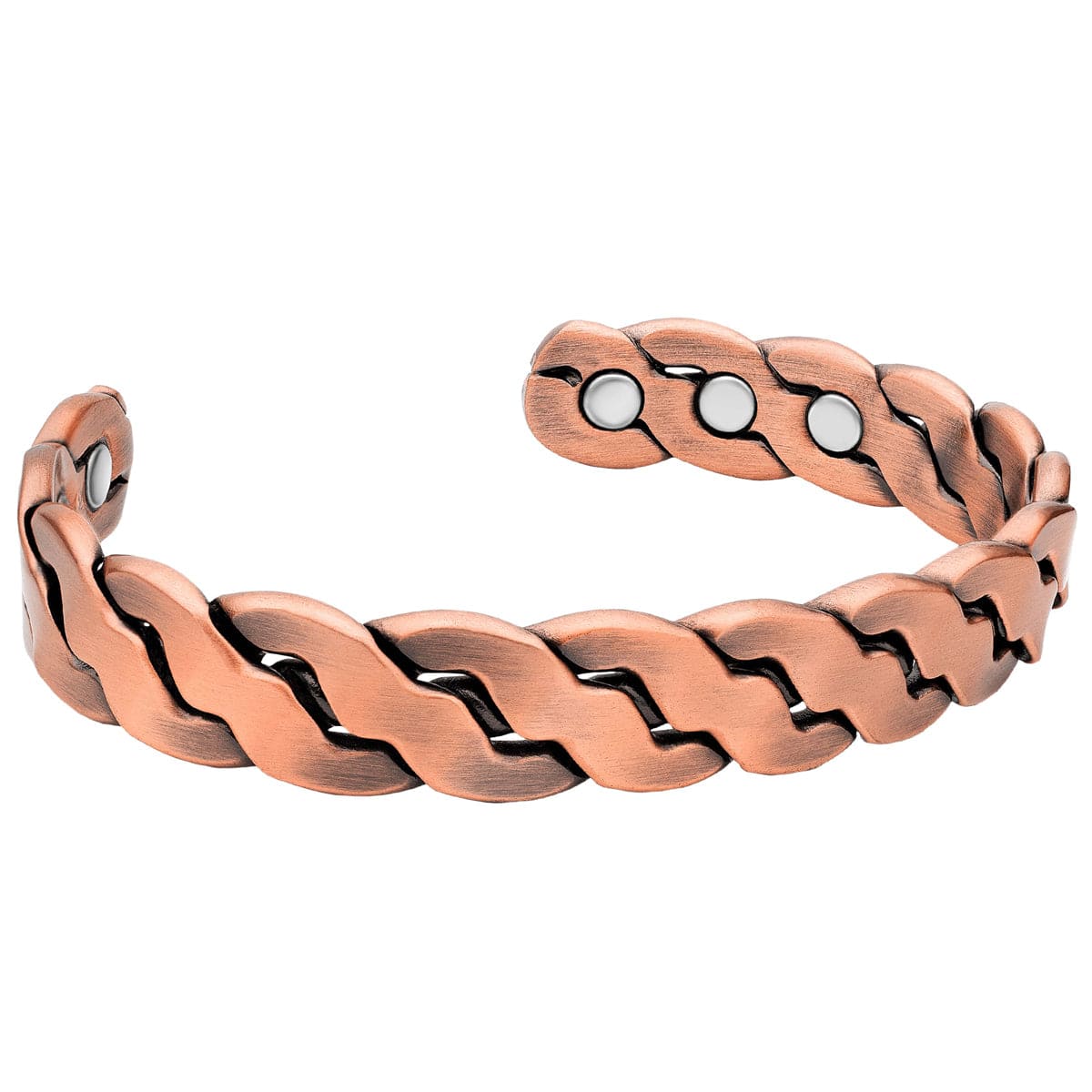 Rugged Twist Copper Magnetic Therapy Bracelet Bangle