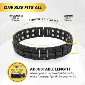Ultra Strength Magnetic Therapy Bracelet Black Classic