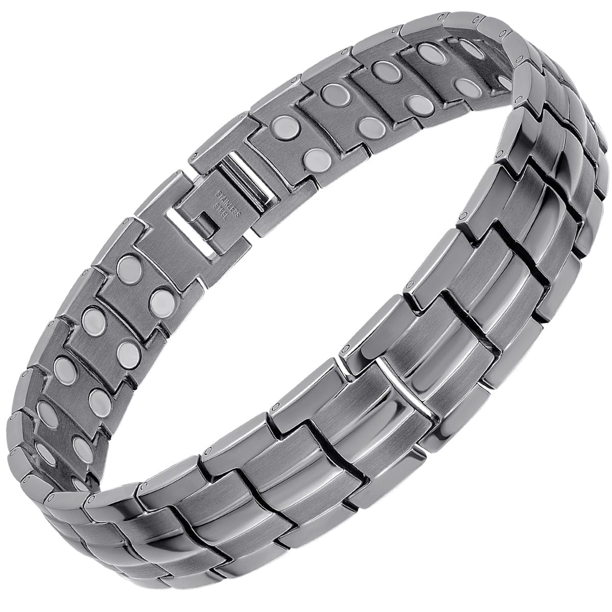 Ultra Strength Magnetic Therapy Bracelet Gunmetal Gray Classic