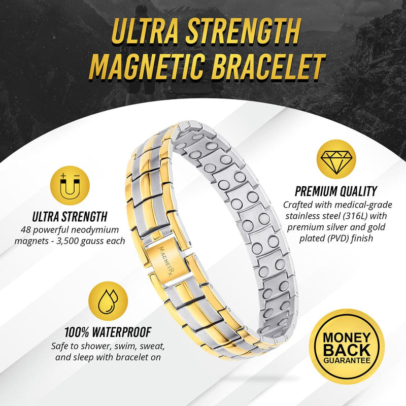 Ultra Strength Therapy Bracelet Silver & Gold Classic