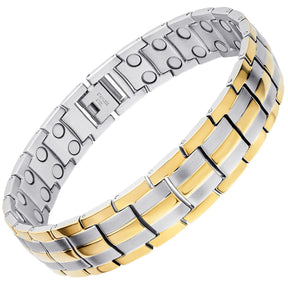 Ultra Strength Magnetic Therapy Bracelet Silver & Gold Classic
