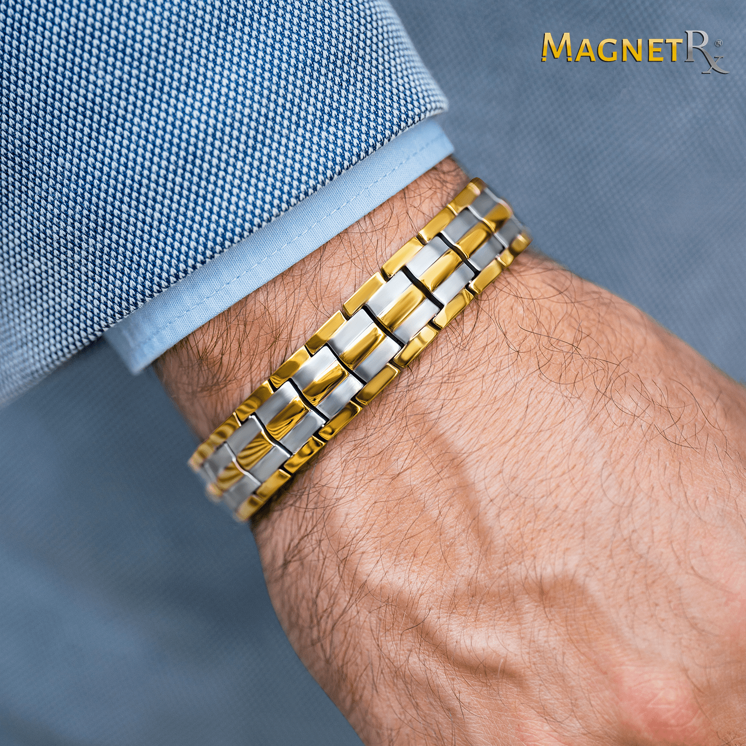Ultra Strength Magnetic Hematite Bracelet Gold Zeus