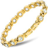 Women's Gold Crystal Magnetic Therapy Bracelet