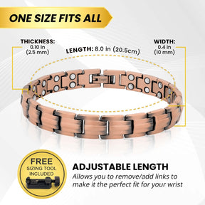 Women's Ultra Strength Pure Copper Magnetic Therapy Bracelet (Classic)
